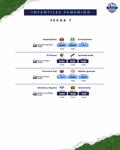 7ma FECHA. FORMATIVAS FEMENINO. 29-04-2026.