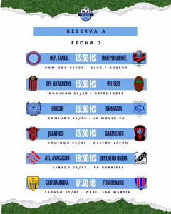 7ma FECHA. Reserva A. 29-04-2026.