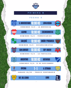 FECHA 4 - PRIMERA B - ABRIL