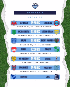 FECHA 10 - PRIMERA B - MAYO 2026