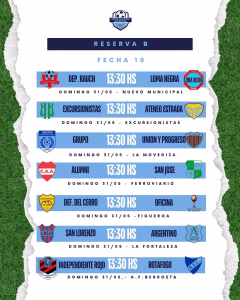 FECHA 10 - RESERVA B - MAYO 2026