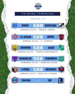 11MA FECHA. 1ERA FEMENINO. 03-06-2026.