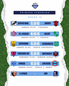 12 FECHA - 1RA FEMENINO- 18 JUNIO 2026