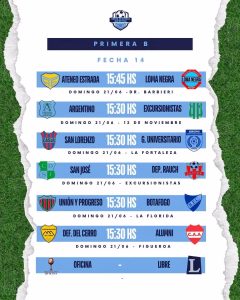 14 FECHA - PRIMERA B - 18 JUNIO 2026