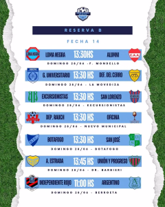 14 fecha - Reserva B - 24 junio 2026