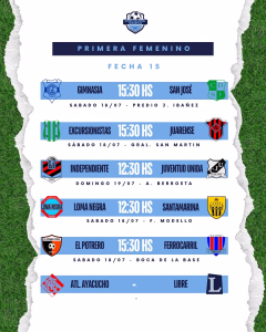 15 fecha Primera Fecmenino - 15 julio 2026
