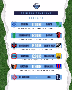 15 FECHA - PRIMERA FEMENINO - 08 JULIO 2026