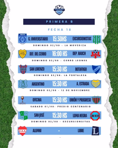 18 FECHA - PRIMERA B - 30-7-2026