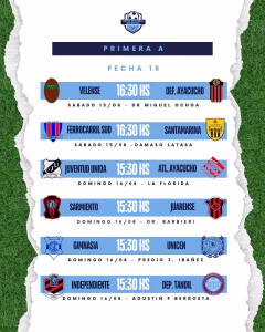 18 Fecha - Primera A - 13-8-2026
