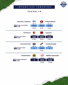 19 FECHA - INFANTIL FEMENINO - 20-08-2026