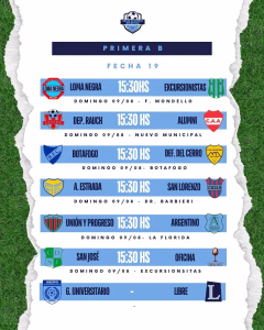 19 FECHA - PRIMERA B - 6-8-2026