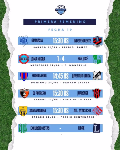 19 FECHA - PRIMERA FEMENINO - 20-08-2026