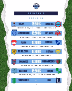 20 Fecha - Primera B - 13-8-2026