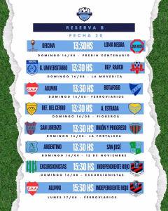 20 Fecha - Reserva B - 13-8-2026