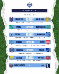 25 FECHA - PRIMERA B - 17-9-2026
