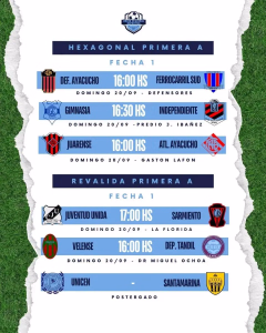 CLAUSURA - HEXAGONAL PRIMERA A - FECHA 1 - - 17-9-2026