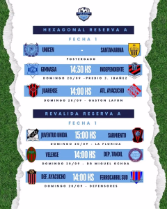 CLAUSURA - HEXAGONAL RESERVA A - - FECHA 1 - 17-9-2026