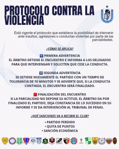LIGA TANDILENSE. PROTOCOLO CONTRA LA VIOLENCIA. 23-09-2026.